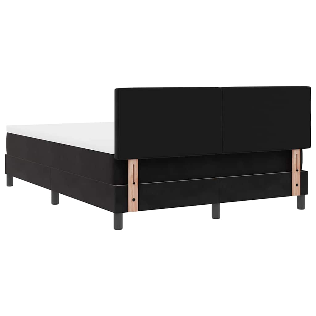 LED Box Spring Bed met matras Zwart 140 x 190 cm Fluweel is nu te koop bij PeponiXL, paradijselijk wonen!