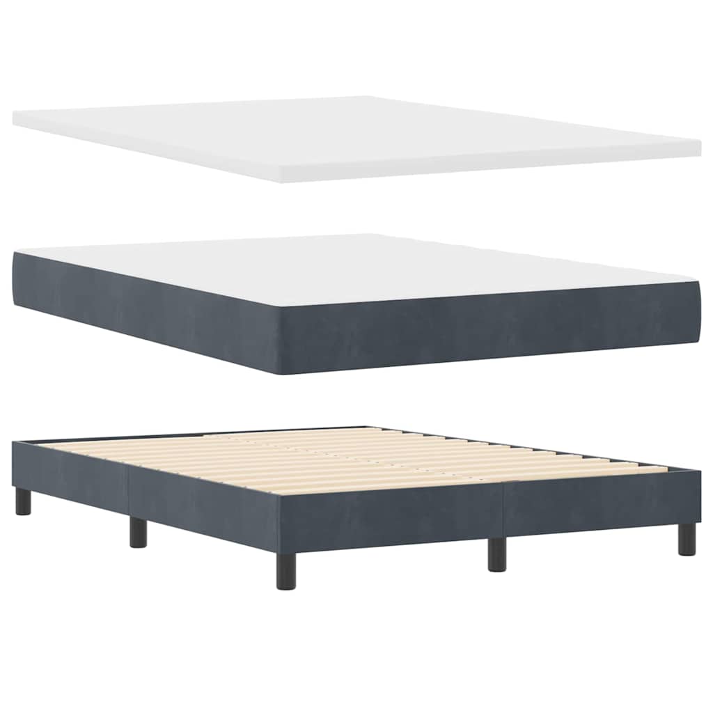 LED Box Spring Bed met matras Donkergrijs 140 x 200 cm Fluweel is nu te koop bij PeponiXL, paradijselijk wonen!