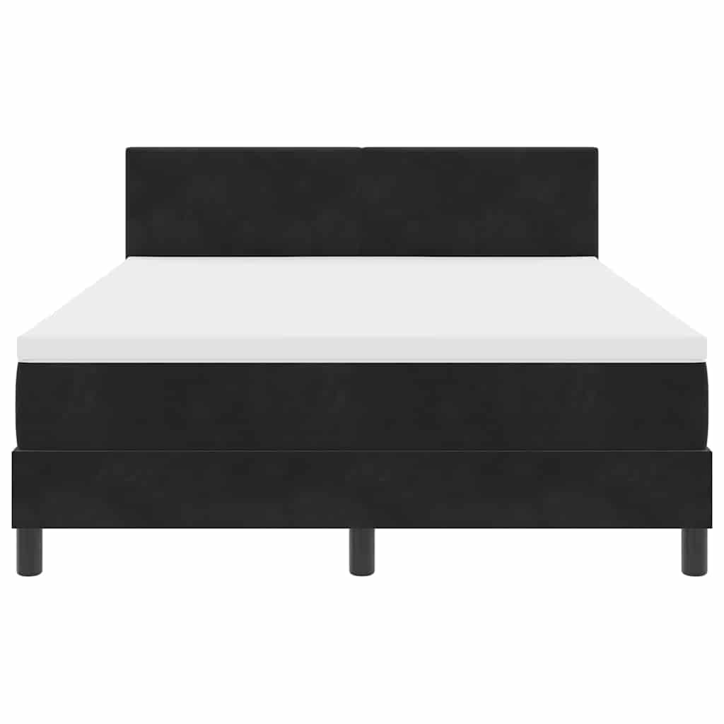LED Box Spring Bed met matras Zwart 140 x 200 cm Fluweel is nu te koop bij PeponiXL, paradijselijk wonen!