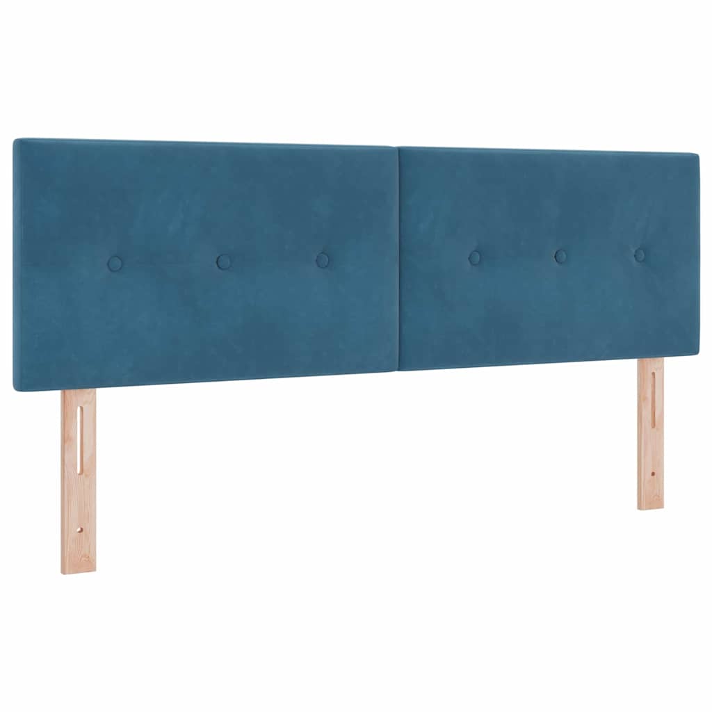 LED Box Spring Bed met matras Donkerblauw 140 x 200 cm Fluweel is nu te koop bij PeponiXL, paradijselijk wonen!