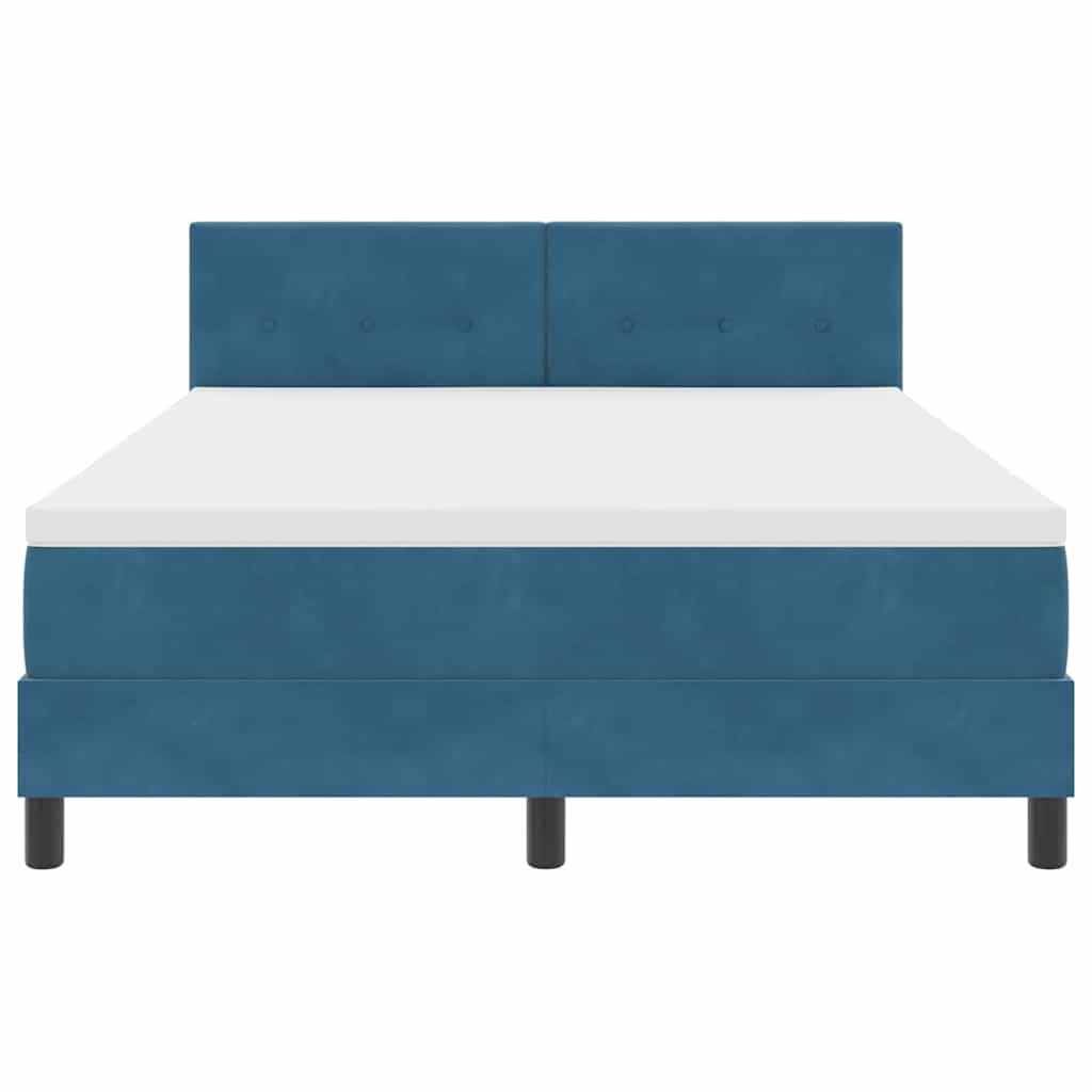 LED Box Spring Bed met matras Donkerblauw 160 x 200 cm Fluweel is nu te koop bij PeponiXL, paradijselijk wonen!