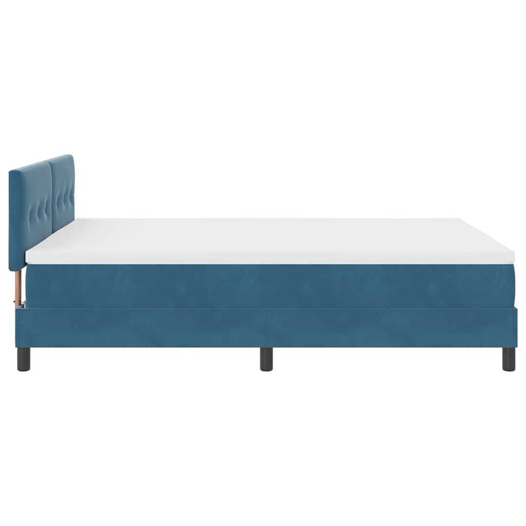 LED Box Spring Bed met matras Donkerblauw 160 x 200 cm Fluweel is nu te koop bij PeponiXL, paradijselijk wonen!