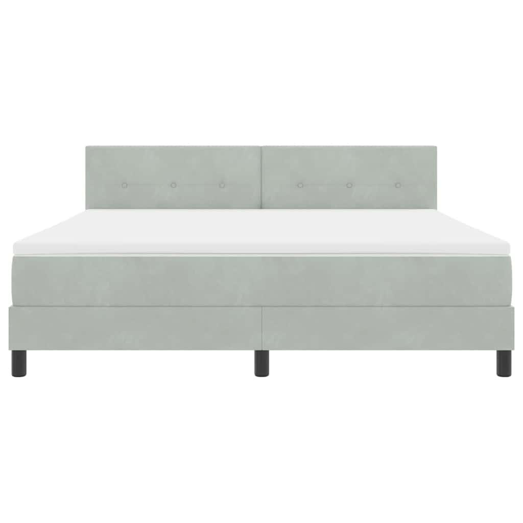 LED Box Spring Bed met matras Lichtgrijs 180 x 200 cm Fluweel is nu te koop bij PeponiXL, paradijselijk wonen!
