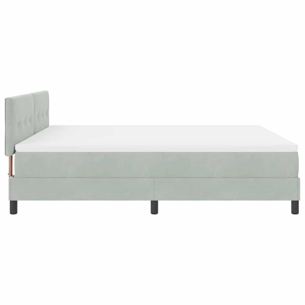 LED Box Spring Bed met matras Lichtgrijs 180 x 200 cm Fluweel is nu te koop bij PeponiXL, paradijselijk wonen!