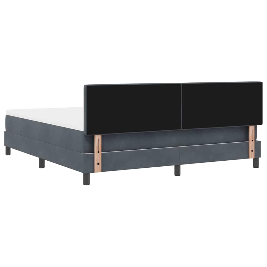 LED Box Spring Bed met matras Donkergrijs 180 x 200 cm Fluweel is nu te koop bij PeponiXL, paradijselijk wonen!