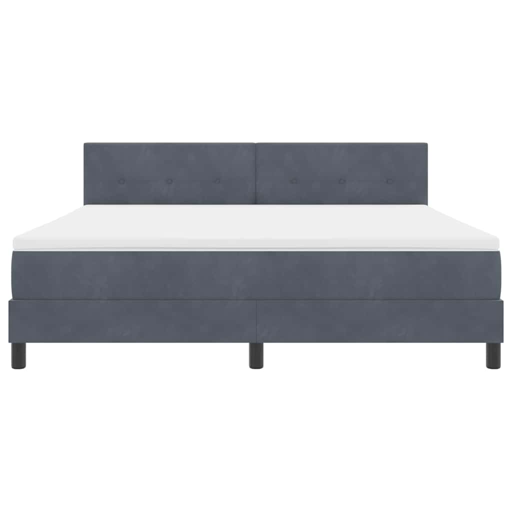 LED Box Spring Bed met matras Donkergrijs 180 x 200 cm Fluweel is nu te koop bij PeponiXL, paradijselijk wonen!
