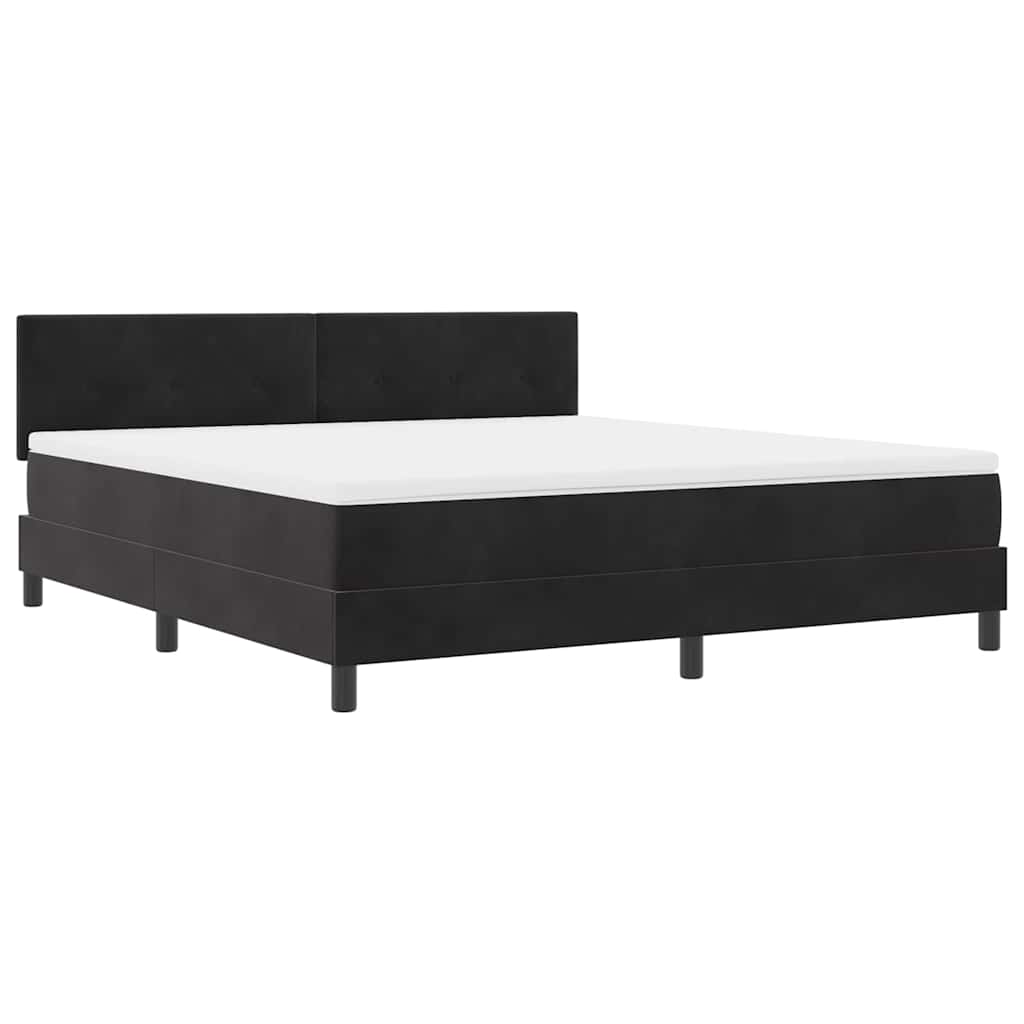 LED Box Spring Bed met matras Zwart 180 x 200 cm Fluweel is nu te koop bij PeponiXL, paradijselijk wonen!