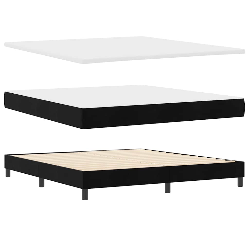 LED Box Spring Bed met matras Zwart 180 x 200 cm Fluweel is nu te koop bij PeponiXL, paradijselijk wonen!