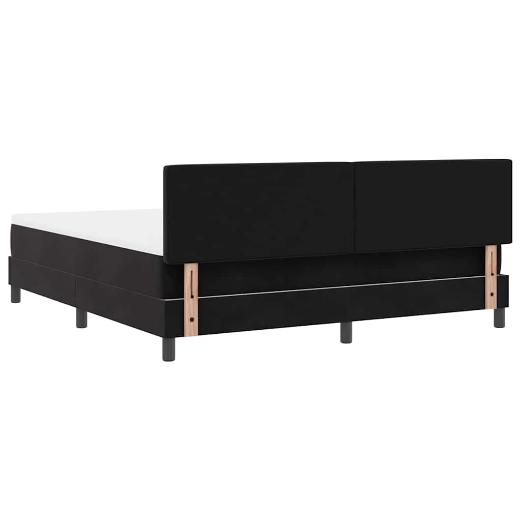 LED Box Spring Bed met matras Zwart 180 x 200 cm Fluweel is nu te koop bij PeponiXL, paradijselijk wonen!