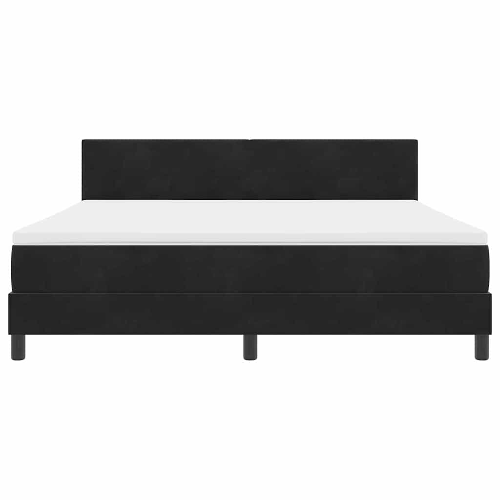 LED Box Spring Bed met matras Zwart 180 x 200 cm Fluweel is nu te koop bij PeponiXL, paradijselijk wonen!