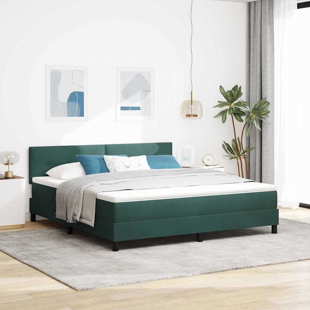 LED Box Spring Bed met matras Donkergroen 180 x 200 cm Fluweel is nu te koop bij PeponiXL, paradijselijk wonen!
