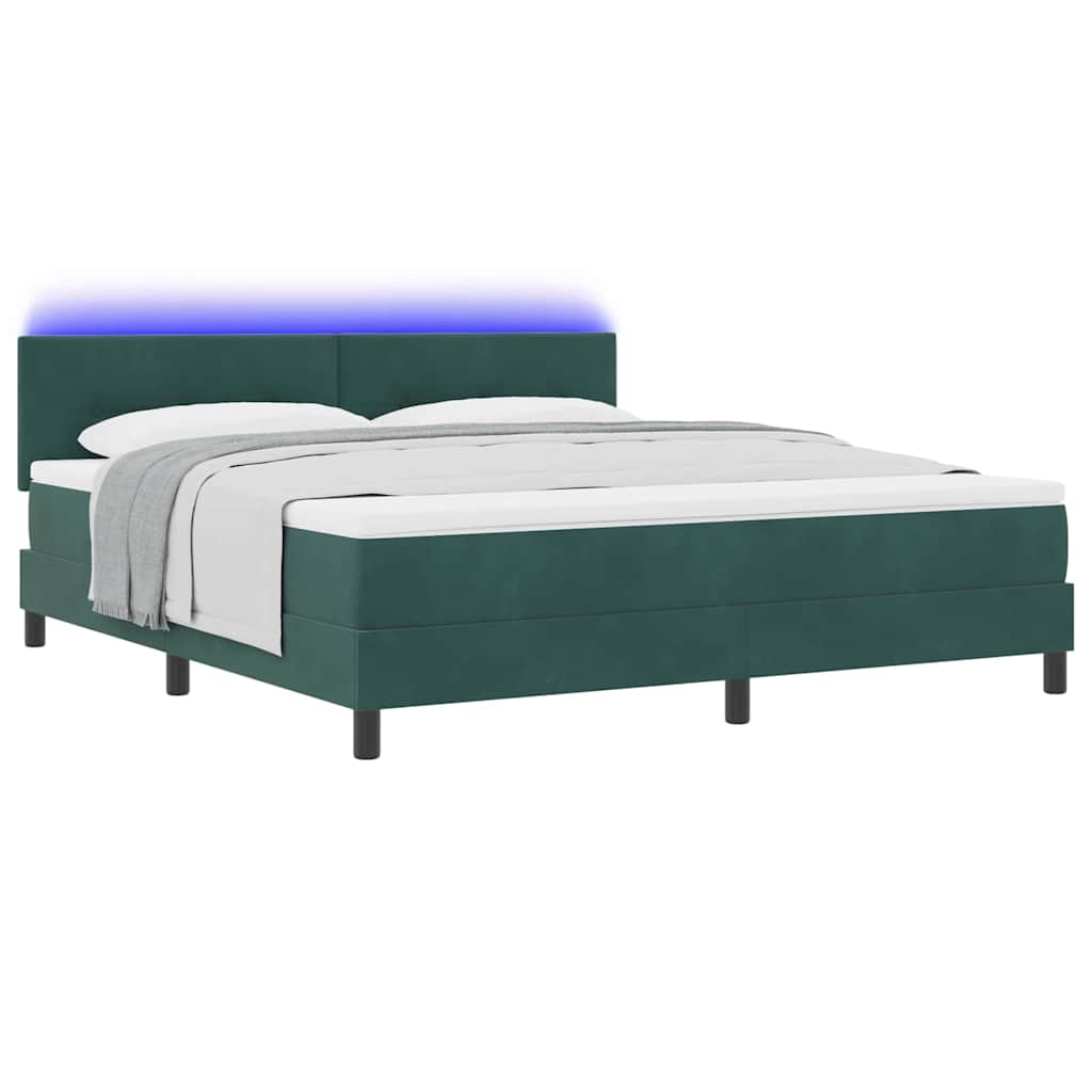 LED Box Spring Bed met matras Donkergroen 180 x 200 cm Fluweel is nu te koop bij PeponiXL, paradijselijk wonen!