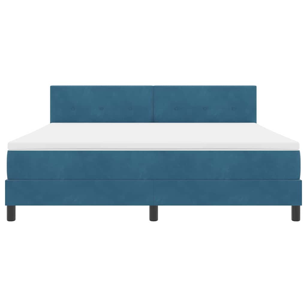LED Box Spring Bed met matras Donkerblauw 180 x 200 cm Fluweel is nu te koop bij PeponiXL, paradijselijk wonen!
