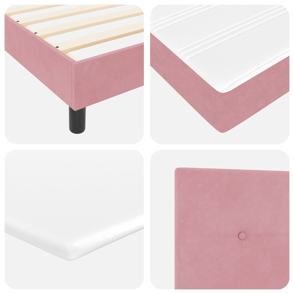 LED Box Spring Bed met matras met LED Roze 180 x 200 cm Fluweel is nu te koop bij PeponiXL, paradijselijk wonen!