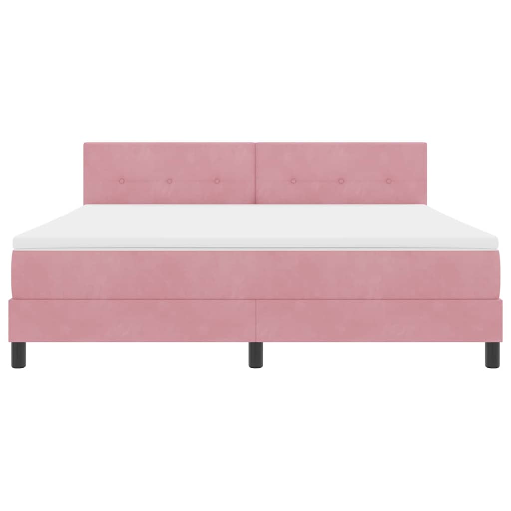 LED Box Spring Bed met matras met LED Roze 180 x 200 cm Fluweel is nu te koop bij PeponiXL, paradijselijk wonen!