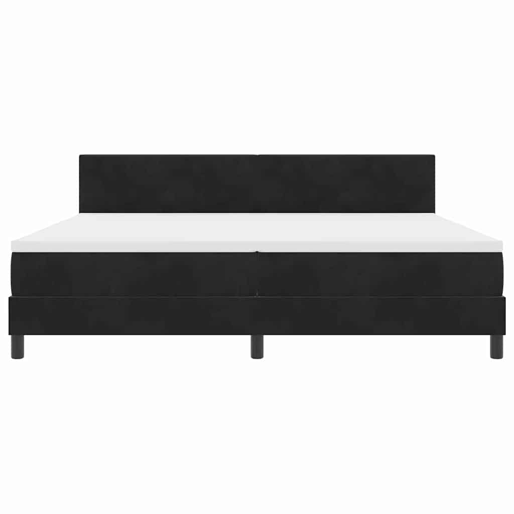 LED Box Spring Bed met matras Zwart 200 x 200 cm Fluweel is nu te koop bij PeponiXL, paradijselijk wonen!