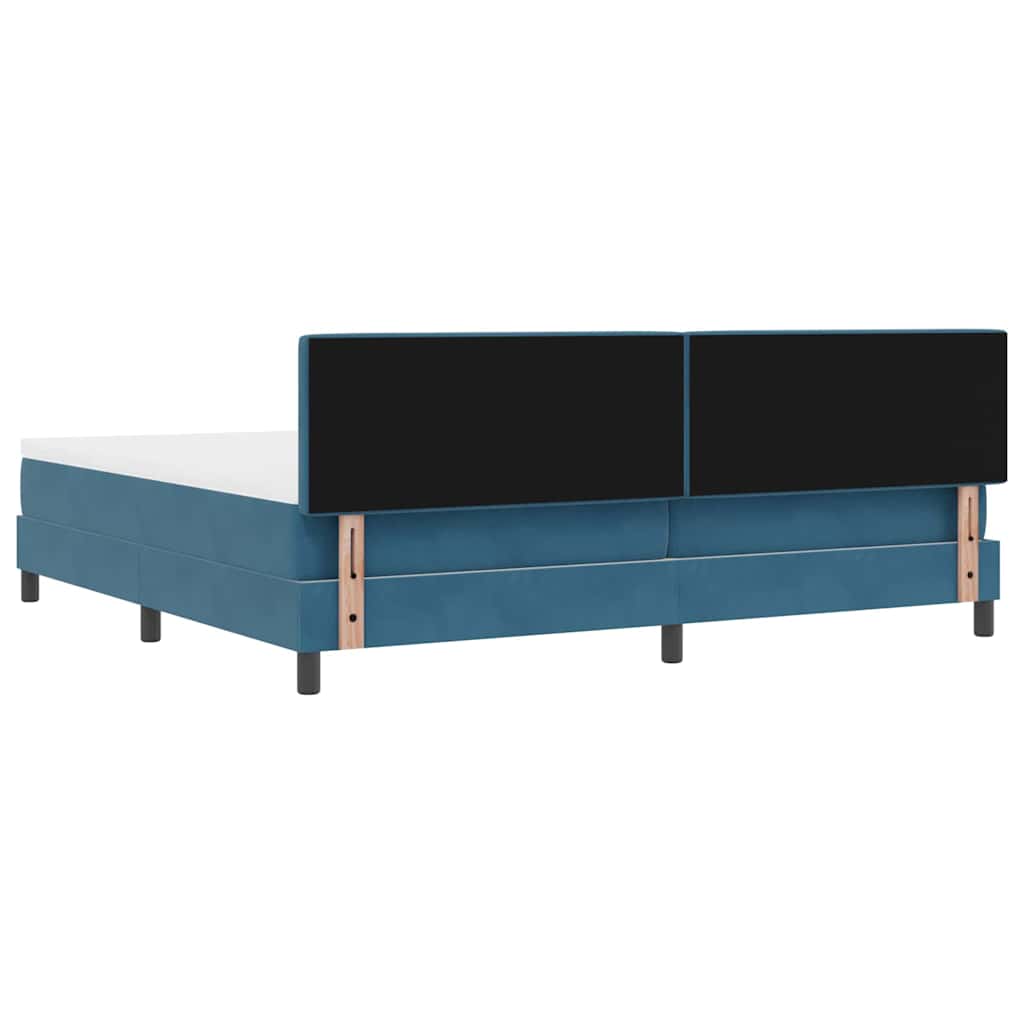 LED Box Spring Bed met matras Donkerblauw 200 x 200 cm Fluweel is nu te koop bij PeponiXL, paradijselijk wonen!