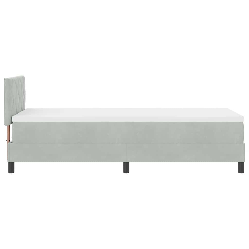 LED Box Spring Bed met matras Lichtgrijs 80 x 200 cm Fluweel is nu te koop bij PeponiXL, paradijselijk wonen!