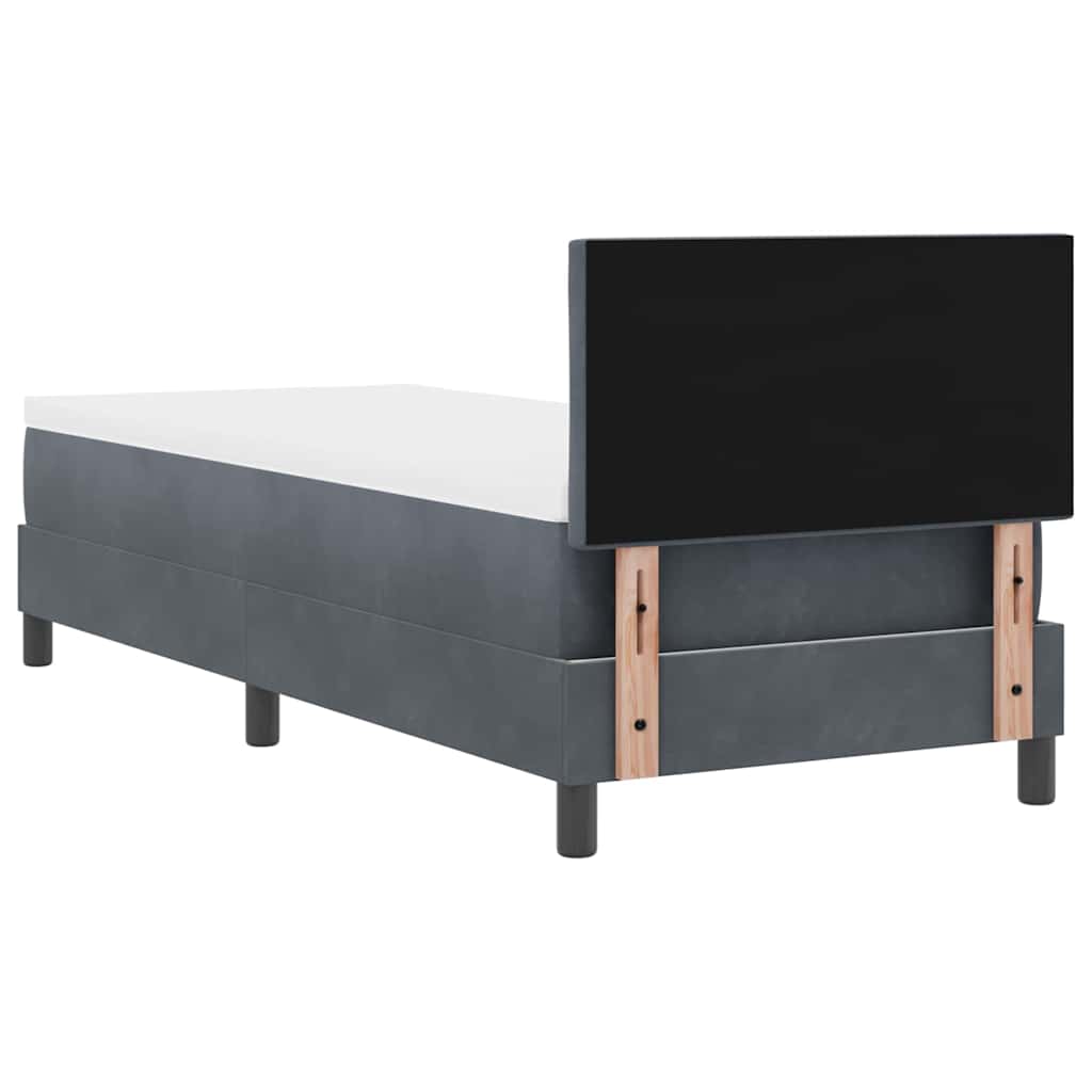 LED Box Spring Bed met matras Donkergrijs 80 x 200 cm Fluweel is nu te koop bij PeponiXL, paradijselijk wonen!
