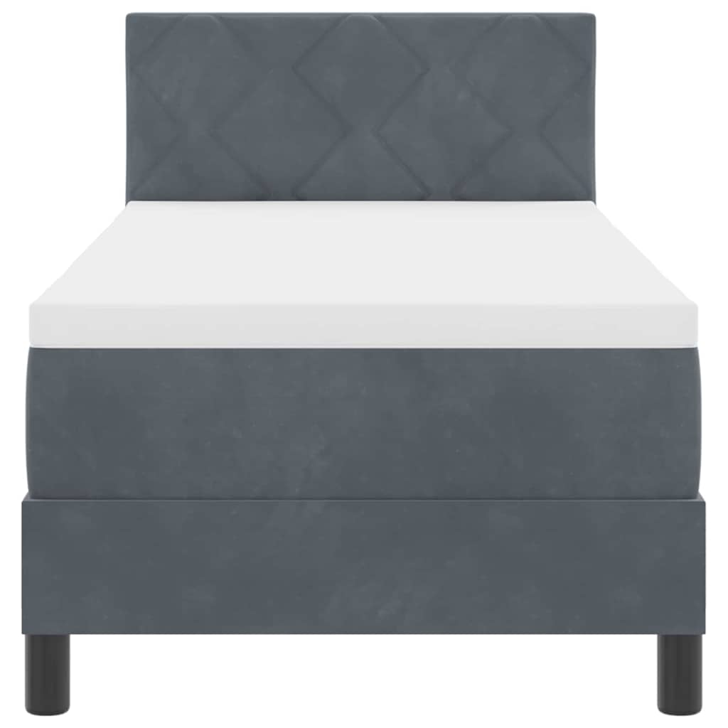 LED Box Spring Bed met matras Donkergrijs 80 x 200 cm Fluweel is nu te koop bij PeponiXL, paradijselijk wonen!