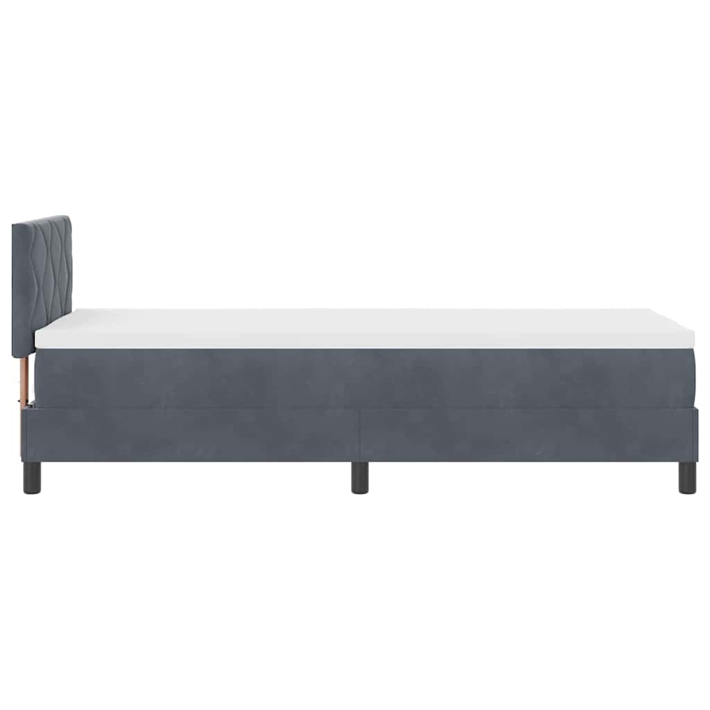LED Box Spring Bed met matras Donkergrijs 80 x 200 cm Fluweel is nu te koop bij PeponiXL, paradijselijk wonen!