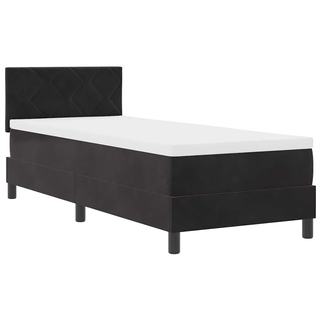 LED Box Spring Bed met matras met LED Zwart 80 x 200 cm Fluweel is nu te koop bij PeponiXL, paradijselijk wonen!