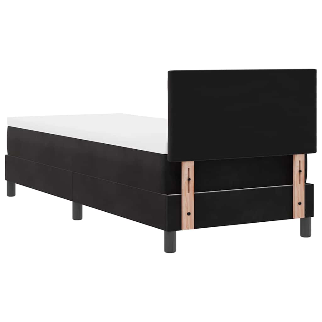 LED Box Spring Bed met matras met LED Zwart 80 x 200 cm Fluweel is nu te koop bij PeponiXL, paradijselijk wonen!