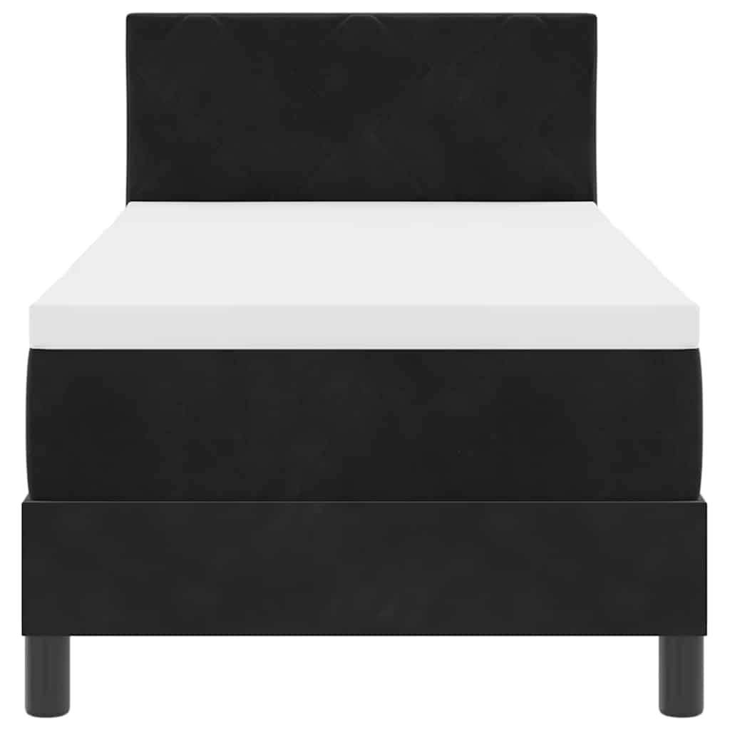 LED Box Spring Bed met matras met LED Zwart 80 x 200 cm Fluweel is nu te koop bij PeponiXL, paradijselijk wonen!