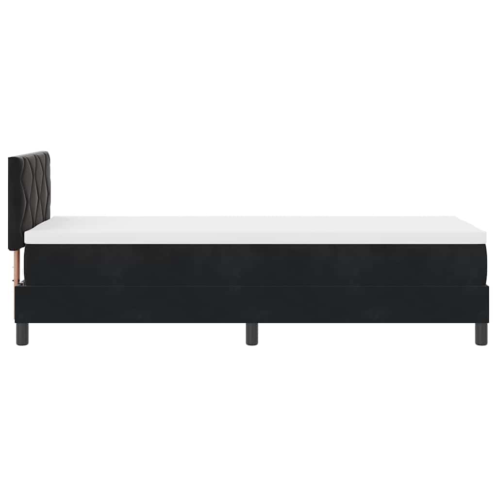 LED Box Spring Bed met matras met LED Zwart 80 x 200 cm Fluweel is nu te koop bij PeponiXL, paradijselijk wonen!