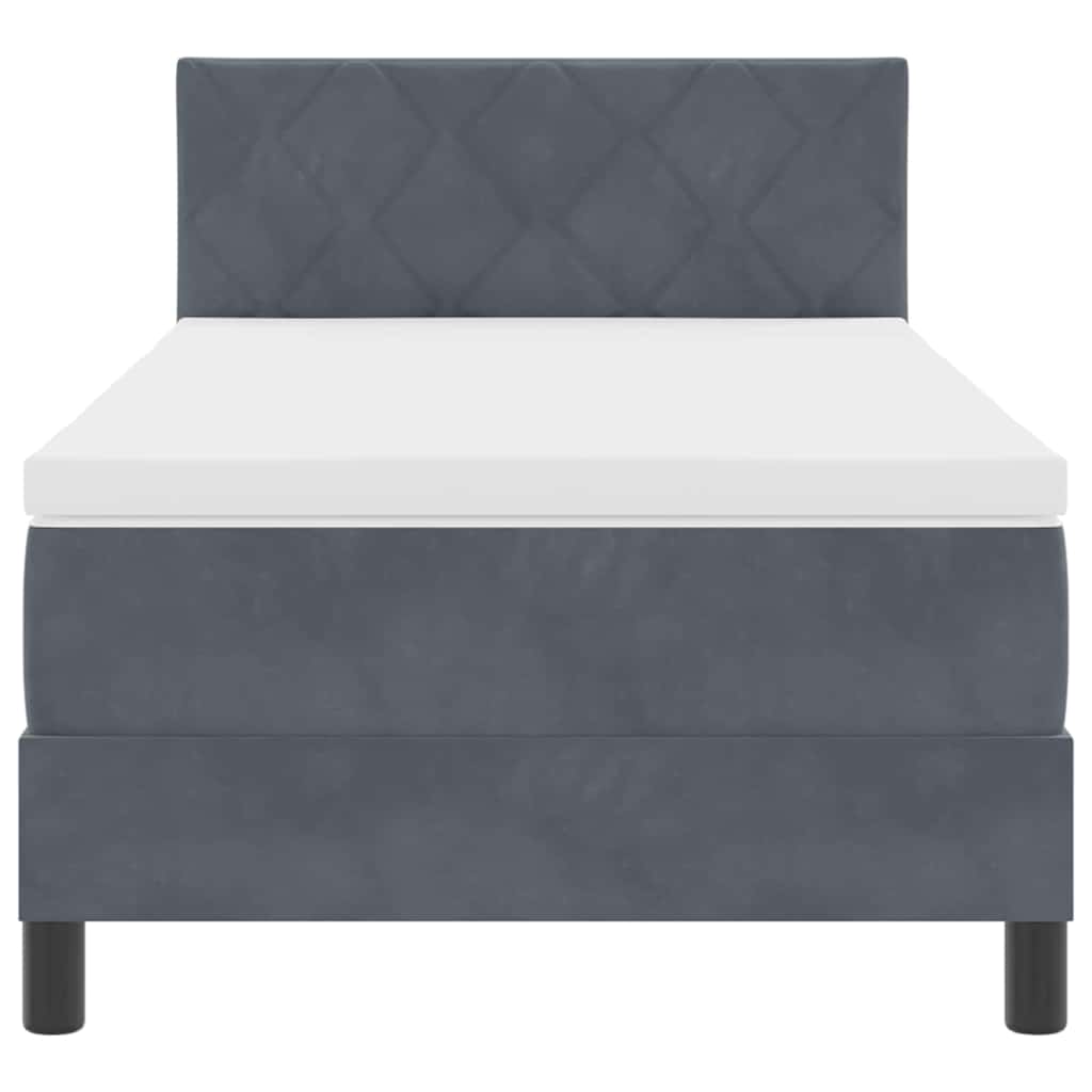 LED Box Spring Bed met matras Donkergrijs 90 x 190 cm Fluweel is nu te koop bij PeponiXL, paradijselijk wonen!