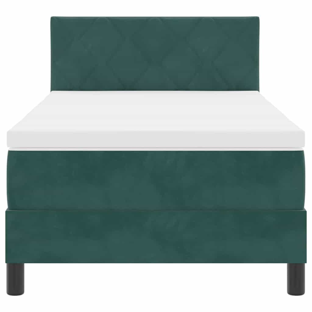 LED Box Spring Bed met matras Donkergroen 90 x 190 cm Fluweel is nu te koop bij PeponiXL, paradijselijk wonen!