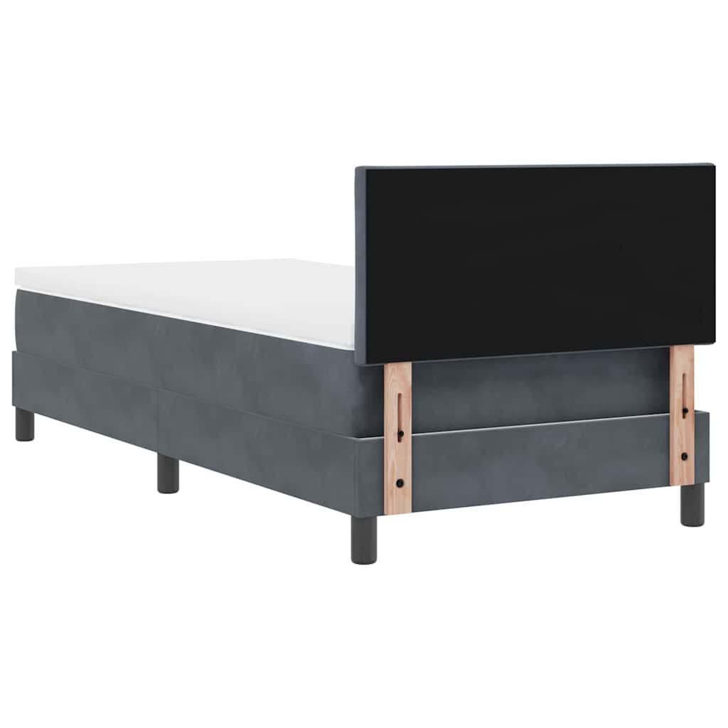 LED Box Spring Bed met matras Donkergrijs 100 x 200 cm Fluweel is nu te koop bij PeponiXL, paradijselijk wonen!