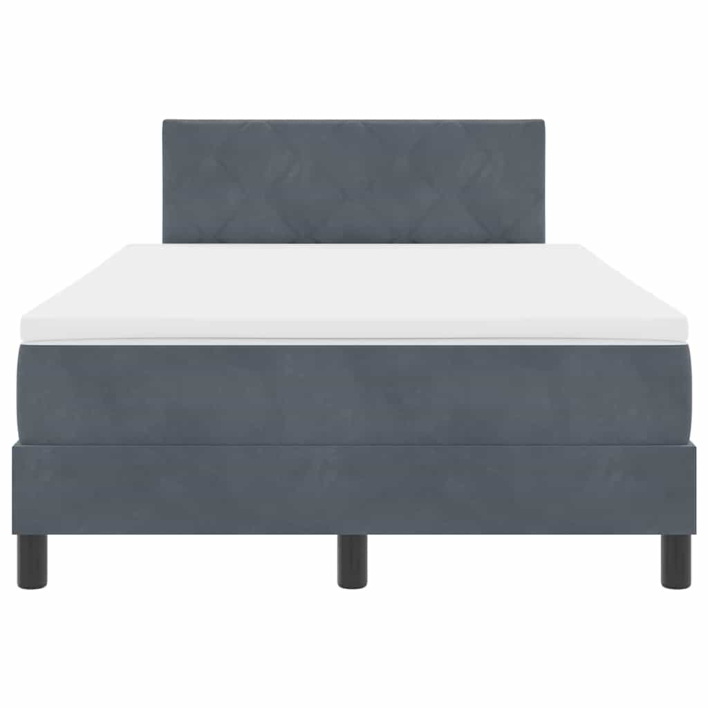 LED Box Spring Bed met matras Donkergrijs 120 x 190 cm Fluweel is nu te koop bij PeponiXL, paradijselijk wonen!