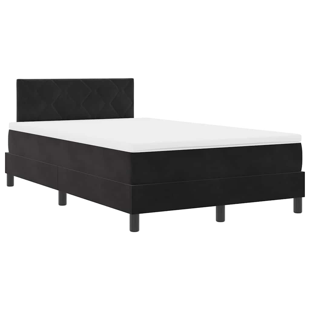 LED Box Spring Bed met matras Zwart 120 x 190 cm Fluweel is nu te koop bij PeponiXL, paradijselijk wonen!
