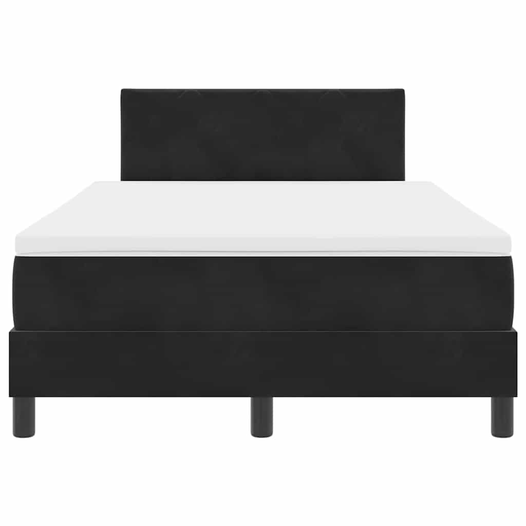 LED Box Spring Bed met matras Zwart 120 x 200 cm Fluweel is nu te koop bij PeponiXL, paradijselijk wonen!