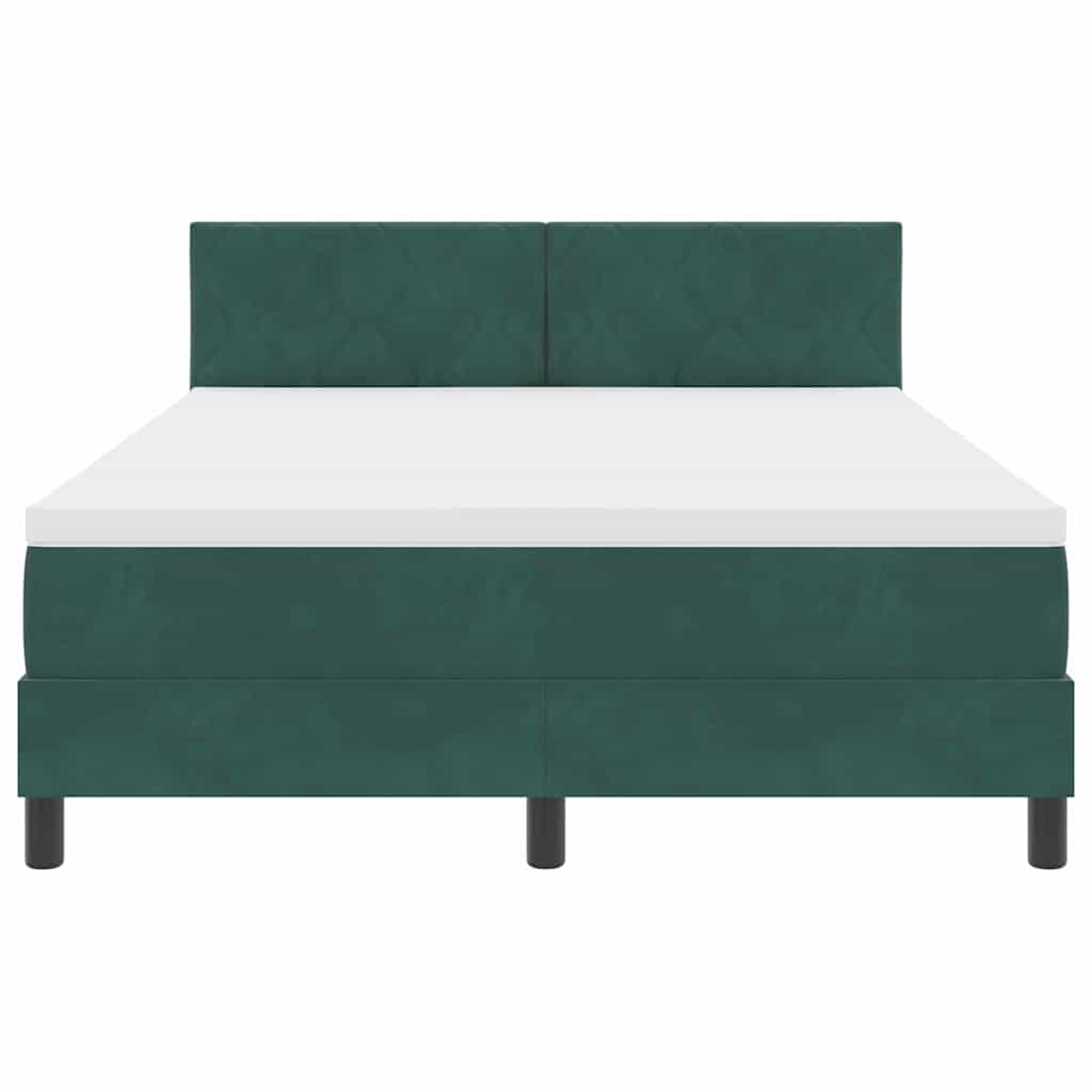 LED Box Spring Bed met matras Donkergroen 140 x 190 cm Fluweel is nu te koop bij PeponiXL, paradijselijk wonen!