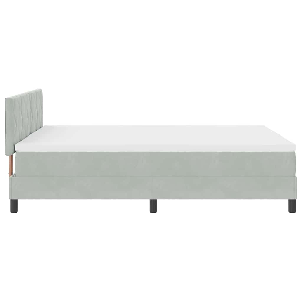 LED Box Spring Bed met matras Lichtgrijs 140 x 200 cm Fluweel is nu te koop bij PeponiXL, paradijselijk wonen!
