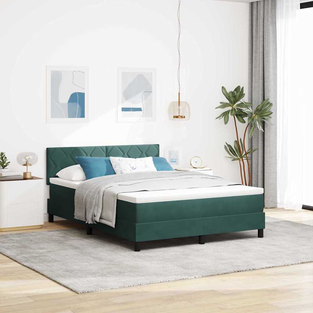 LED Box Spring Bed met matras Donkergroen 140 x 200 cm Fluweel is nu te koop bij PeponiXL, paradijselijk wonen!