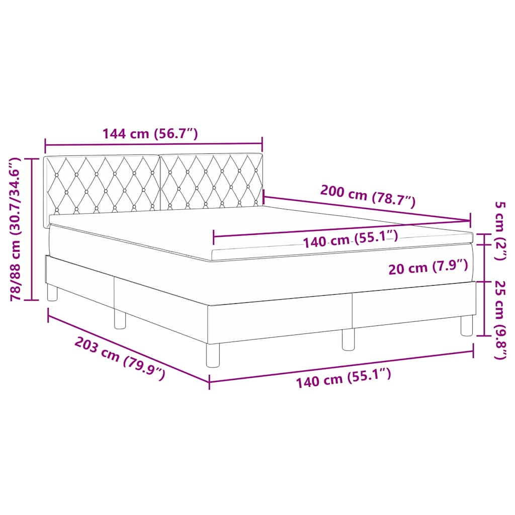 LED Box Spring Bed met matras Donkergroen 140 x 200 cm Fluweel is nu te koop bij PeponiXL, paradijselijk wonen!