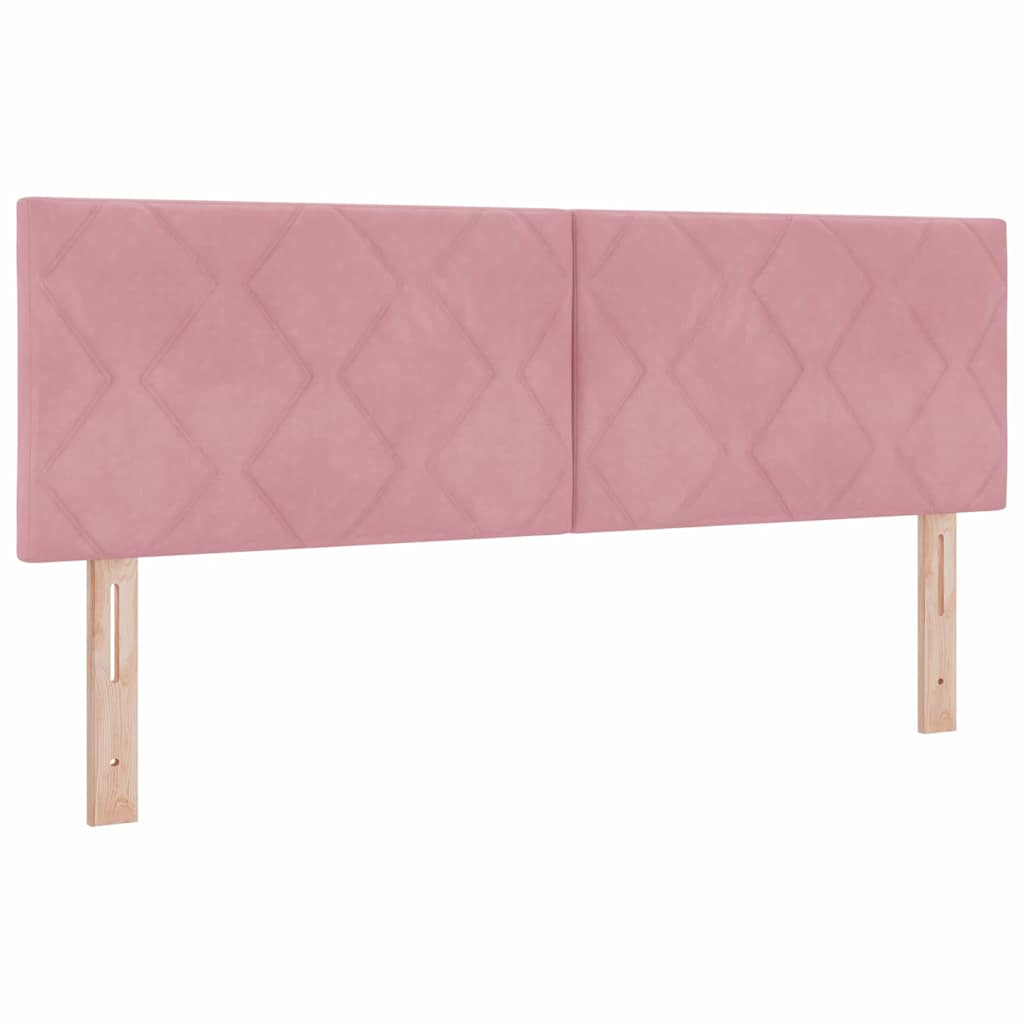 LED Box Spring Bed met matras met LED Roze 160 x 200 cm Fluweel is nu te koop bij PeponiXL, paradijselijk wonen!