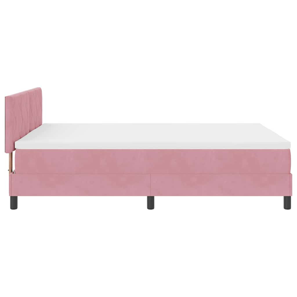 LED Box Spring Bed met matras met LED Roze 160 x 200 cm Fluweel is nu te koop bij PeponiXL, paradijselijk wonen!