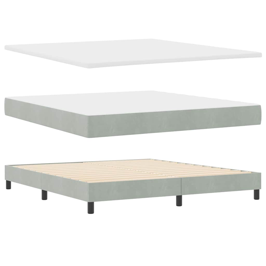 LED Box Spring Bed met matras Lichtgrijs 180 x 200 cm Fluweel is nu te koop bij PeponiXL, paradijselijk wonen!