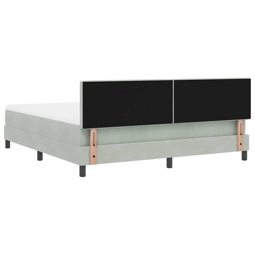LED Box Spring Bed met matras Lichtgrijs 180 x 200 cm Fluweel is nu te koop bij PeponiXL, paradijselijk wonen!