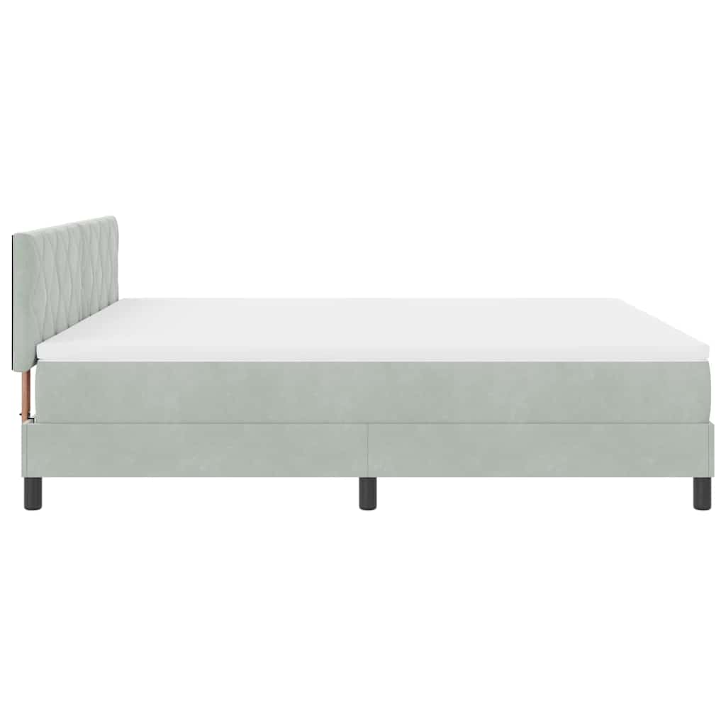 LED Box Spring Bed met matras Lichtgrijs 180 x 200 cm Fluweel is nu te koop bij PeponiXL, paradijselijk wonen!