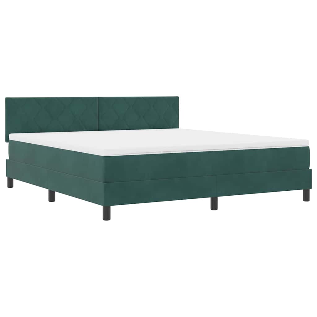 LED Box Spring Bed met matras Donkergroen 180 x 200 cm Fluweel is nu te koop bij PeponiXL, paradijselijk wonen!