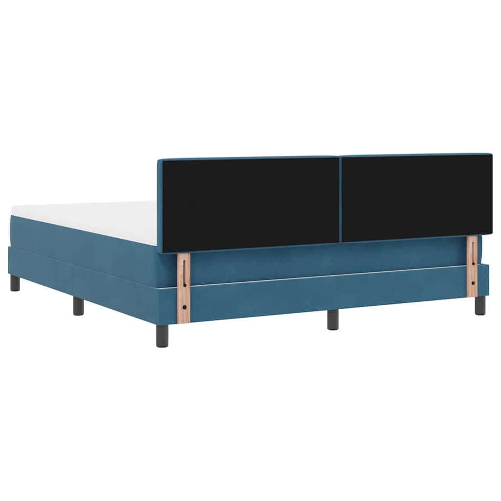 LED Box Spring Bed met matras Donkerblauw 180 x 200 cm Fluweel is nu te koop bij PeponiXL, paradijselijk wonen!
