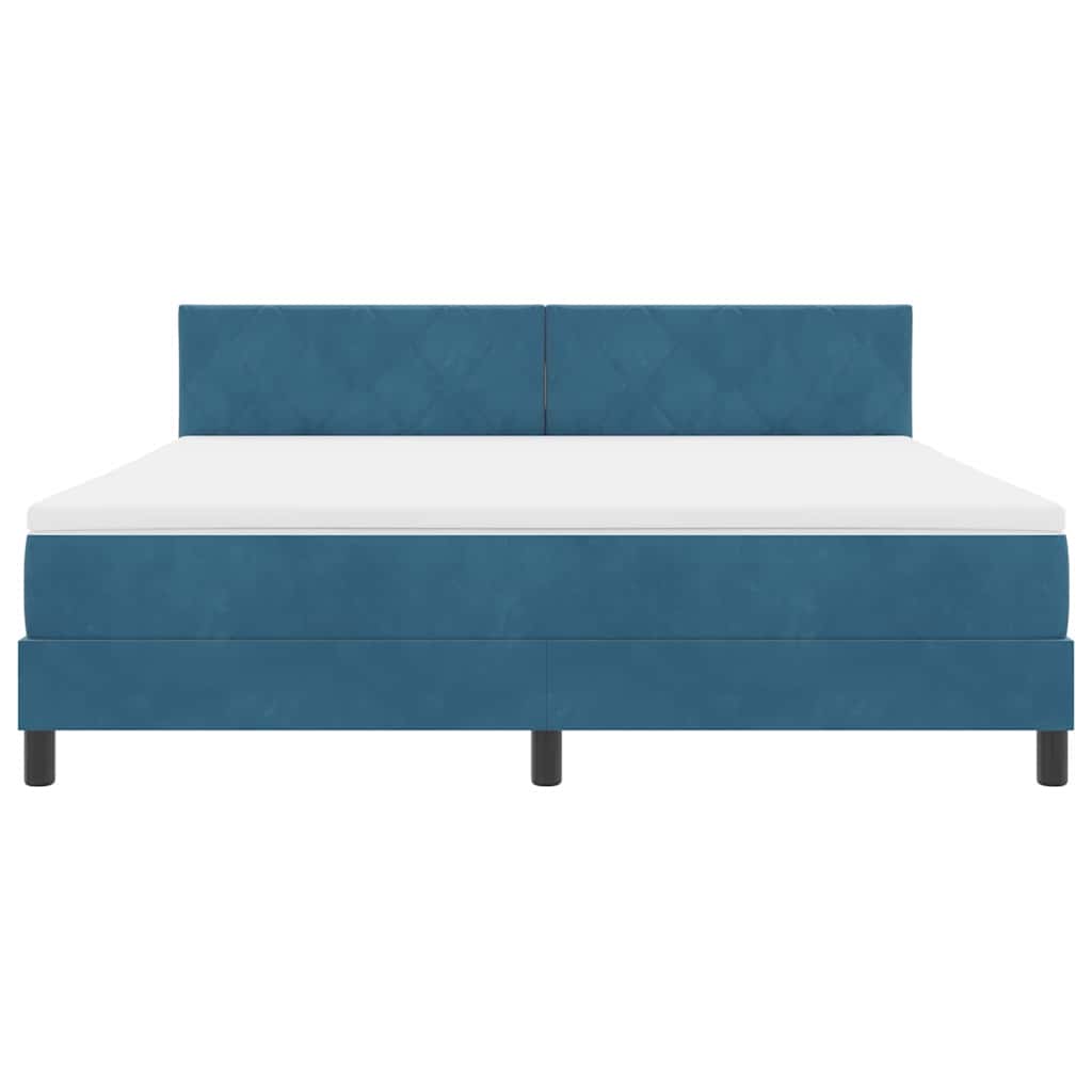 LED Box Spring Bed met matras Donkerblauw 180 x 200 cm Fluweel is nu te koop bij PeponiXL, paradijselijk wonen!