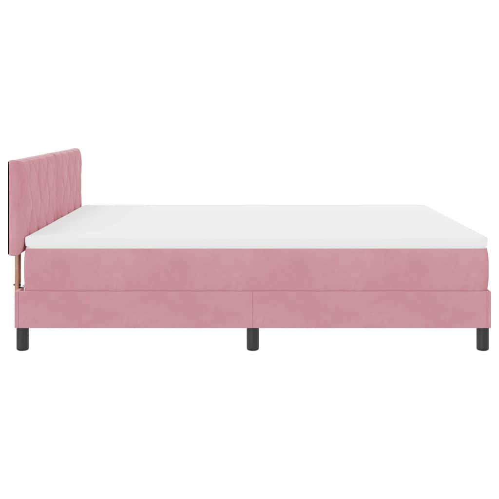 LED Box Spring Bed met matras met LED Roze 180 x 200 cm Fluweel is nu te koop bij PeponiXL, paradijselijk wonen!