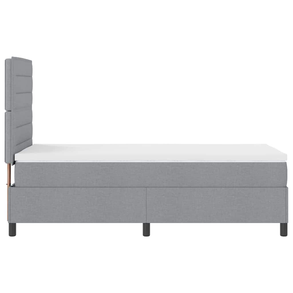 Boxspring bed met matras met LED Lichtgrijs 80 x 200 cm Stof is nu te koop bij PeponiXL, paradijselijk wonen!