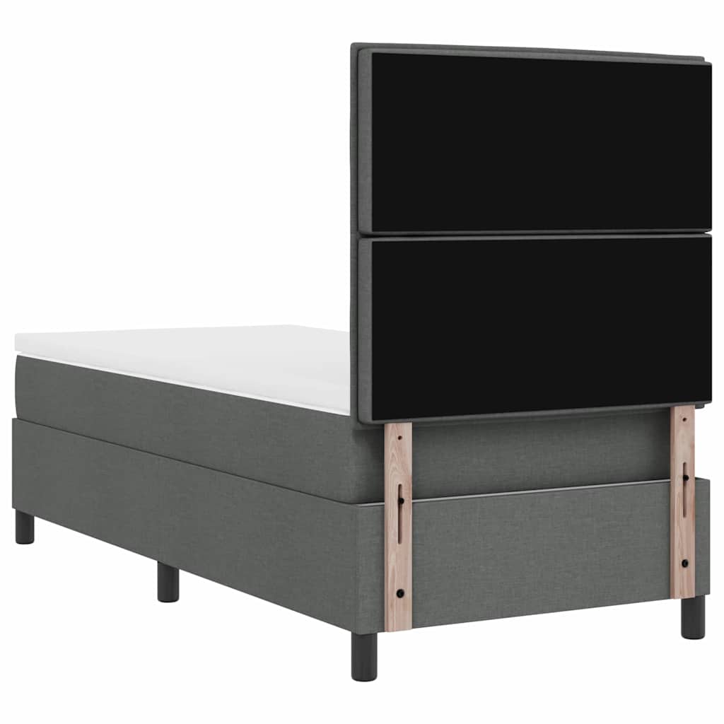 Boxspring bed met matras met LED Donkergrijs 80 x 200 cm Stof is nu te koop bij PeponiXL, paradijselijk wonen!